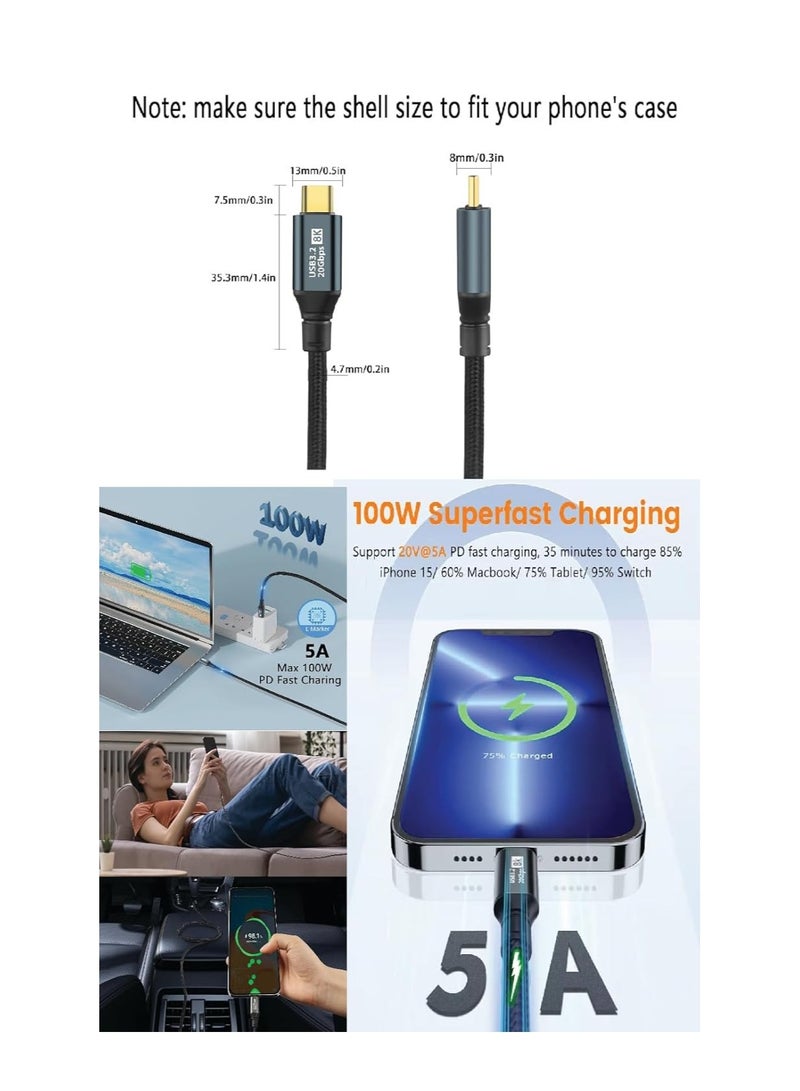 E-Marker USB-C to USB-C Cable | 20Gbps | 8K Video Output | 100W PD - Image 5