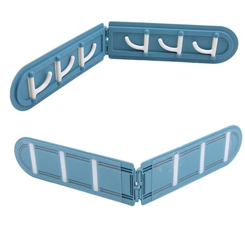 Abhaymart 6 Hooks Foldable Punch Free Holder Wall Mount Corner Rack Hanging Hook KeyClothes Hanger Home Bathroom Accessories Multicolor ABS Foldable 6 Hook Hanger 1 - Image 2