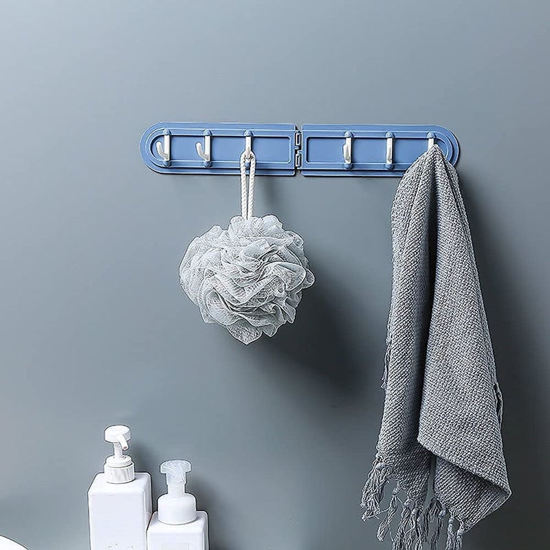 Abhaymart 6 Hooks Foldable Punch Free Holder Wall Mount Corner Rack Hanging Hook KeyClothes Hanger Home Bathroom Accessories Multicolor ABS Foldable 6 Hook Hanger 1 - Image 3