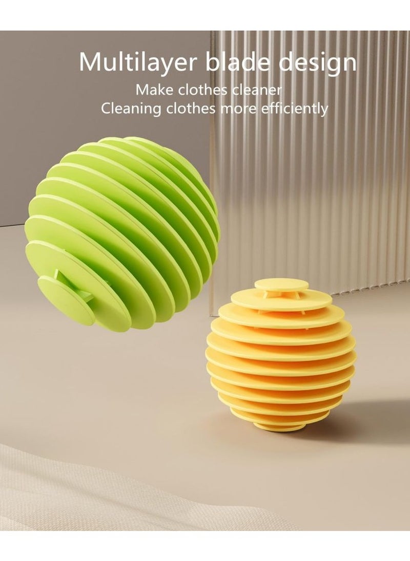 KASTWAVE - Washer Balls, Laundry Balls, Solid Colorful Laundry Ball, Washing Ball Tangle-Free Reusable Dryer Balls, Lint Catcher for Washing Machine Fabric Soften Ball Dispenser for Washer Green (6 pcs) - Image 1