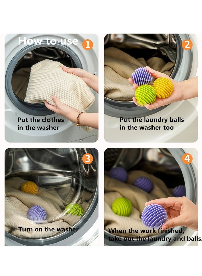 KASTWAVE - Washer Balls, Laundry Balls, Solid Colorful Laundry Ball, Washing Ball Tangle-Free Reusable Dryer Balls, Lint Catcher for Washing Machine Fabric Soften Ball Dispenser for Washer Green (6 pcs) - Image 1
