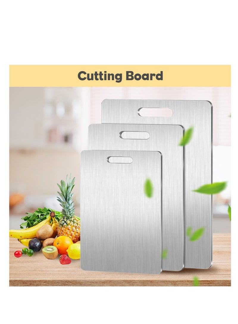XiuWoo 1 pcs Stainless steel Cutting Board, Stainless steel Cutting Boards for Kitchen, New Double Sided Food-Grade Board, Thick Cutting Board for Home Kitchen Cooking  - Image 2
