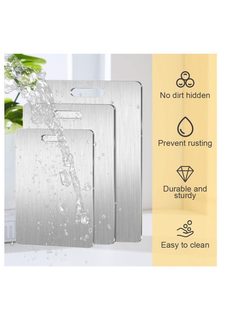 XiuWoo 1 pcs Stainless steel Cutting Board, Stainless steel Cutting Boards for Kitchen, New Double Sided Food-Grade Board, Thick Cutting Board for Home Kitchen Cooking  - Image 3