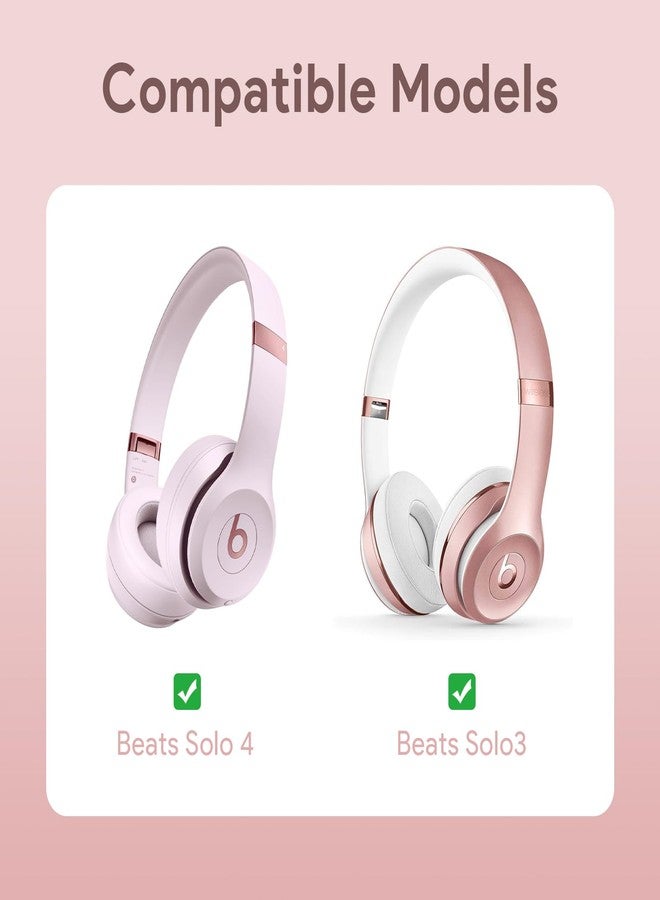 Yinke حافظة لسماعات Beats Solo3 / Solo 4 فوق الأذن، حقيبة تخزين صلبة محمولة للسفر (ذهبي وردي) - Image 2
