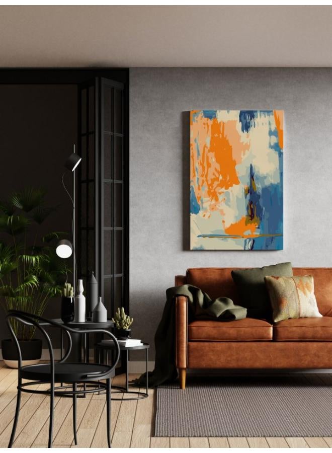 Home Gallery Abstract Blue Canvas Blue Orange Wall Art Printed canvas wall art 60x40 - Image 4