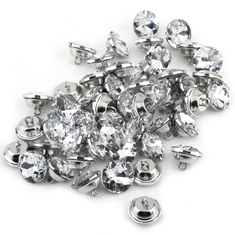 Round Rhinestones Crystal Buttons Sewing on Craft Decoration (25mm) - Image 2