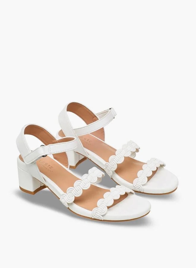 سيليست Girls Scalloped Design Block Heel Sandals
