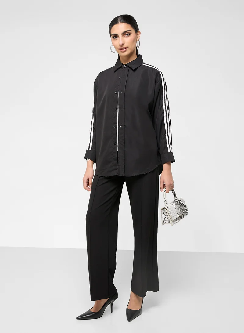 ELLA Button Down Shirt With Shoulder Stripe