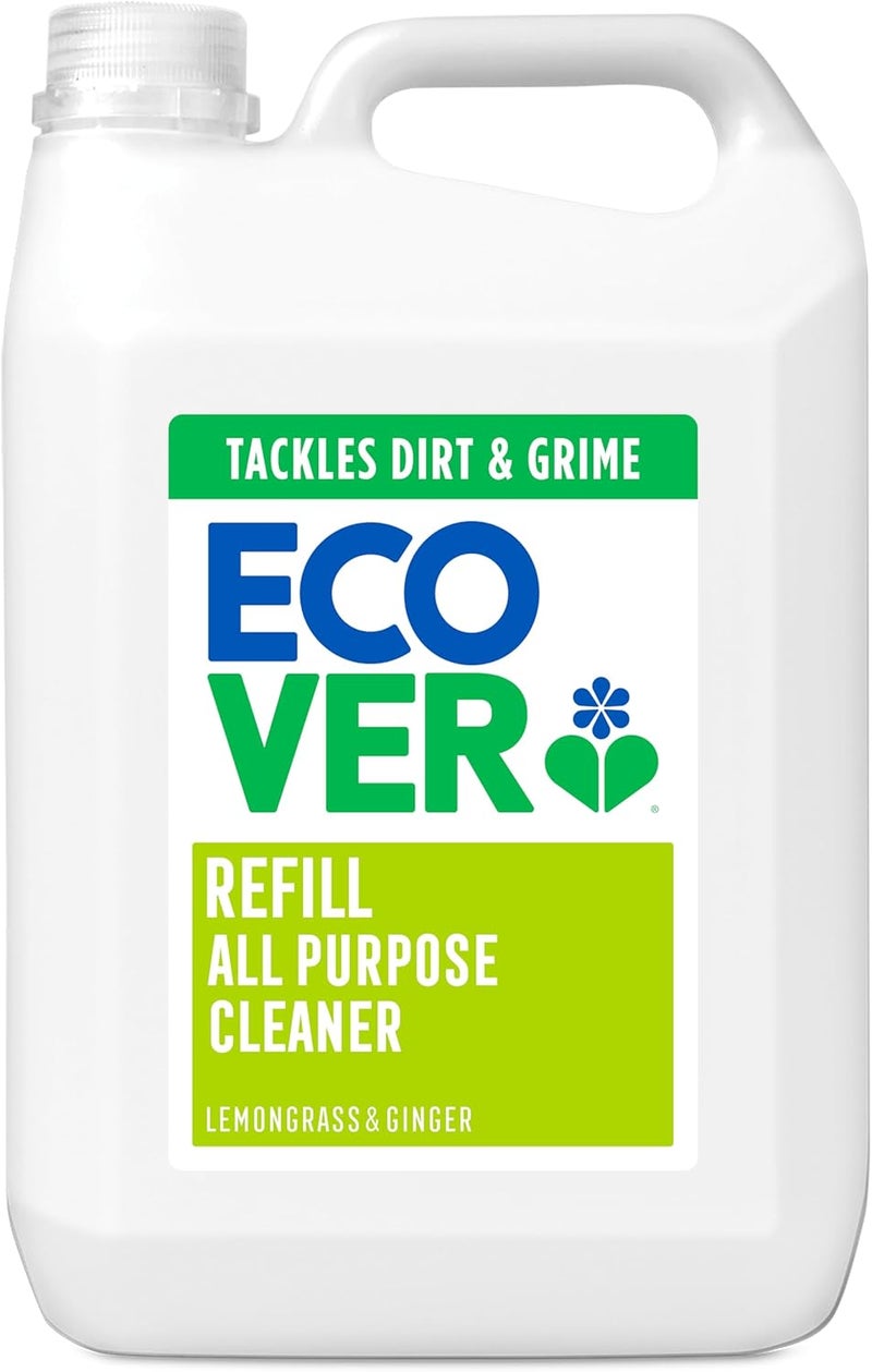 Ecover All Purpose Cleaner Refill - Removes Dirt & Grime on Hard Surfaces - Lemongrass & Ginger Fragrance - 1 x 5L Pack Global flexible assemble picks - Image 1
