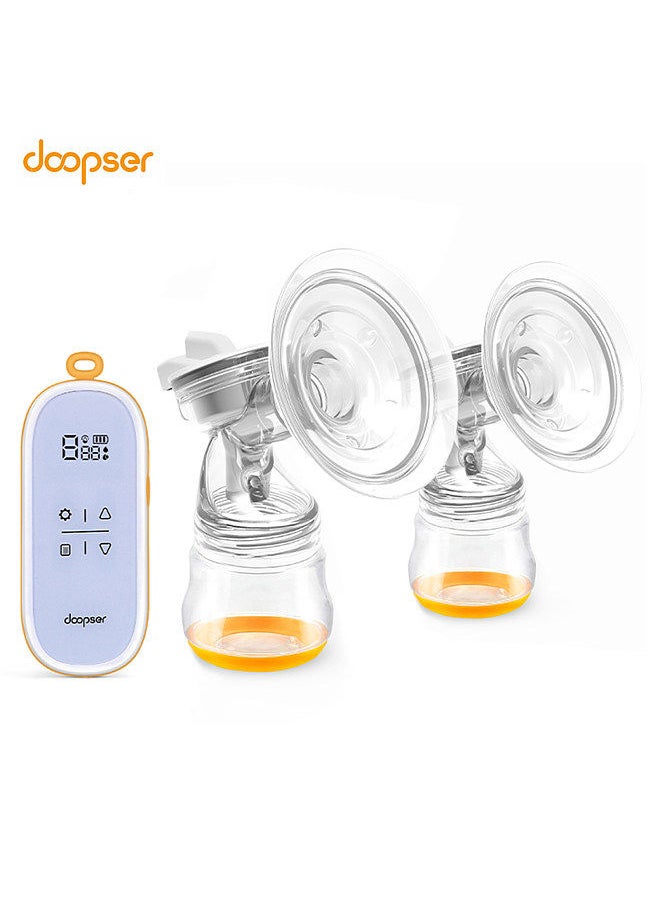 Doopser - DSP-8009D Double Electric Breast Pump for Breastfeeding Hands Free Breast Pump 3 Modes & 9 Suction Levels Low Noise Anti-Backflow LED Display with Dual 150ml Milk Bottles 24mm Silicone Breast Cover - Image 1