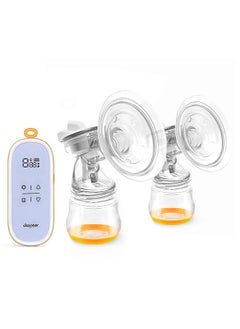 DSP-8009D Double Electric Breast Pump for Breastfeeding Hands Free Breast Pump 3 Modes & 9 Suction Levels Low Noise Anti-Backflow LED Display with Dual 150ml Milk Bottles 24mm Silicone Breast Cover