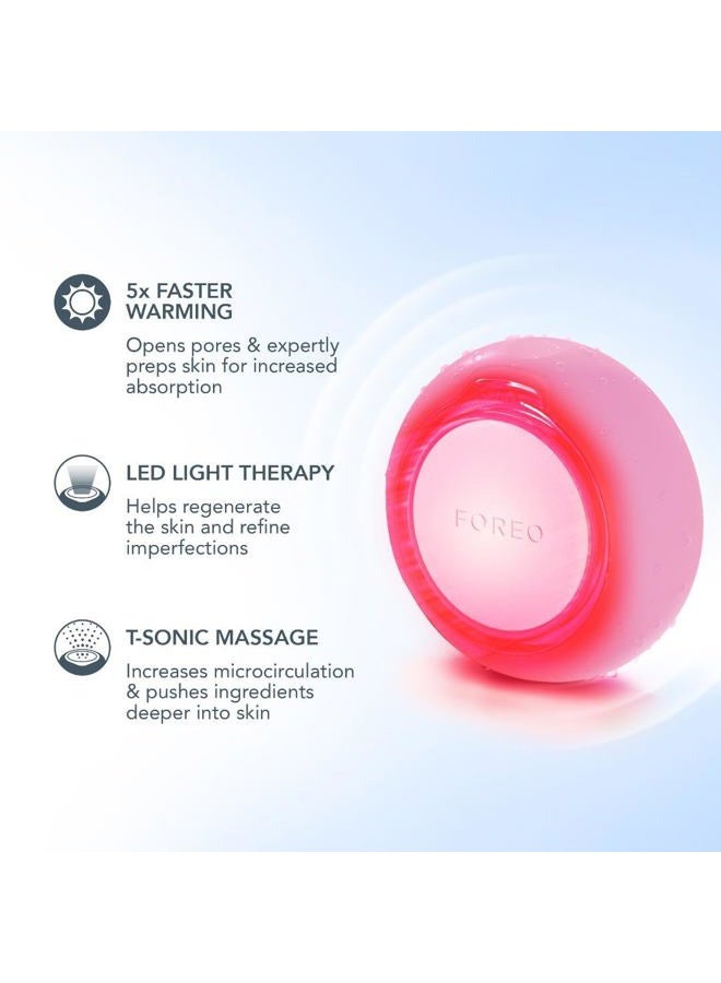 FOREO علاج قناع الوجه UFO ميني 2 - علاج الضوء الأحمر للوجه - تدفئة - مرطب للوجه - علاج للبقع الداكنة وآثار حب الشباب للوجه - مغذي - وردي لؤلؤي - Image 3