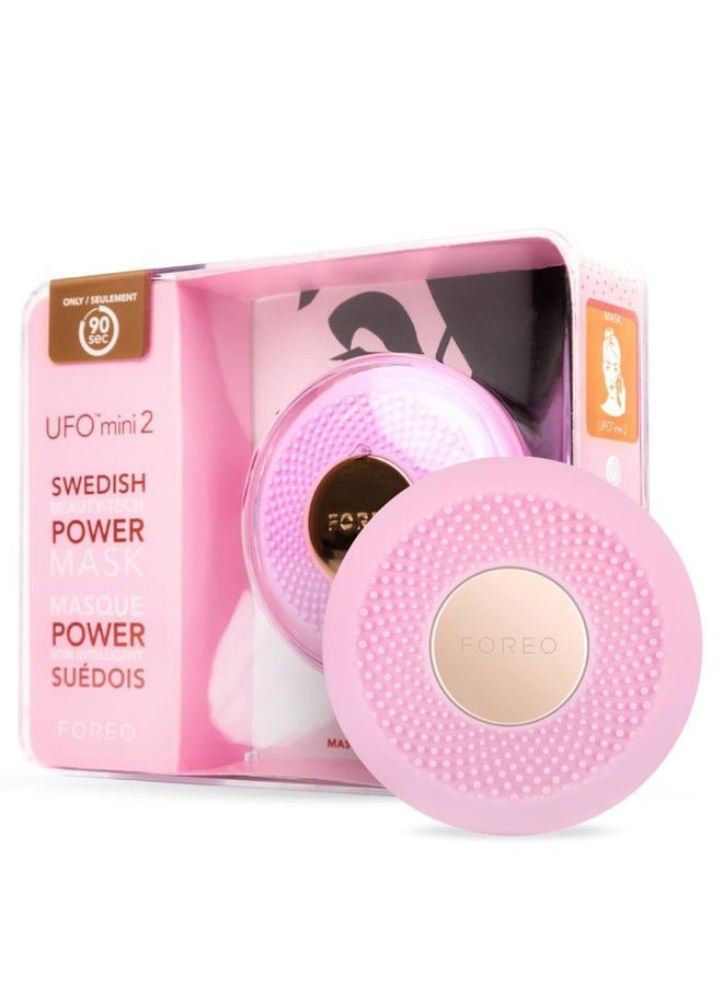 FOREO علاج قناع الوجه UFO ميني 2 - علاج الضوء الأحمر للوجه - تدفئة - مرطب للوجه - علاج للبقع الداكنة وآثار حب الشباب للوجه - مغذي - وردي لؤلؤي - Image 1