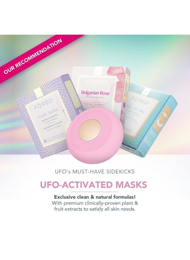FOREO علاج قناع الوجه UFO ميني 2 - علاج الضوء الأحمر للوجه - تدفئة - مرطب للوجه - علاج للبقع الداكنة وآثار حب الشباب للوجه - مغذي - وردي لؤلؤي - Image 4