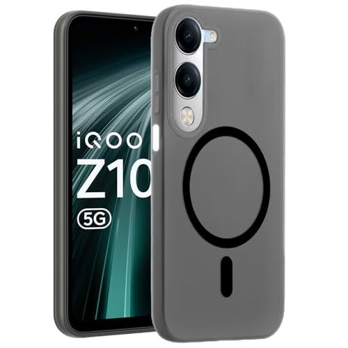 SHINESTAR Back Cover for iQOO Z10 Lite 5G / Vivo T4 Lite 5G | Frosted Semi-Transparent Slim Case | Only Compatible with Wireless Magnetic Accessories | Hard Back, Matte Finish – Black - Image 1