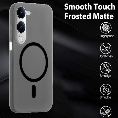 SHINESTAR Back Cover for iQOO Z10 Lite 5G / Vivo T4 Lite 5G | Frosted Semi-Transparent Slim Case | Only Compatible with Wireless Magnetic Accessories | Hard Back, Matte Finish – Black - Image 4