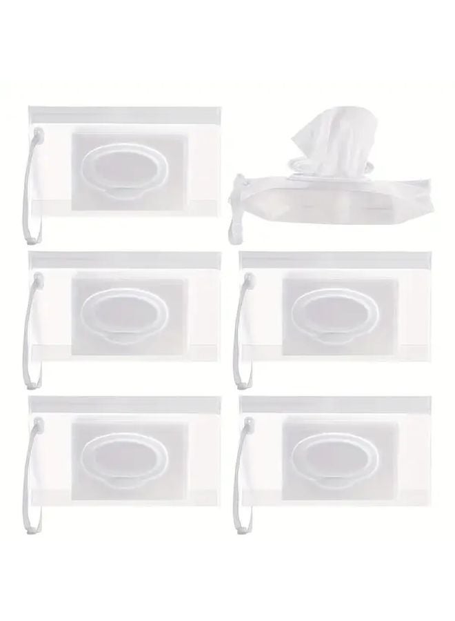 صندوق تخزين مناديل شفاف محمول قابلة لإعادة الاستخدام حاوية مناديل مبللة للسفر ضروري للتخيم في الهواء الطلق - Image 2