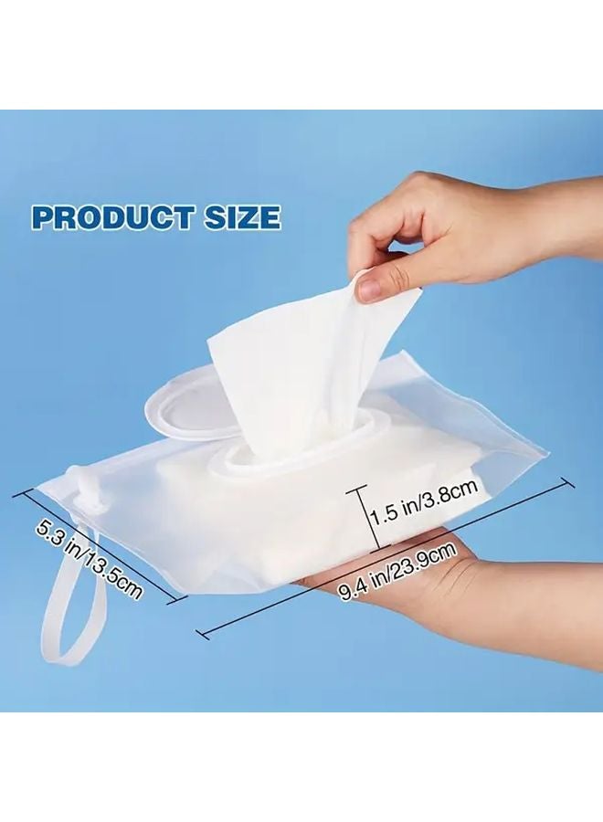 صندوق تخزين مناديل شفاف محمول قابلة لإعادة الاستخدام حاوية مناديل مبللة للسفر ضروري للتخيم في الهواء الطلق - Image 3