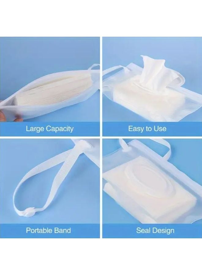 صندوق تخزين مناديل شفاف محمول قابلة لإعادة الاستخدام حاوية مناديل مبللة للسفر ضروري للتخيم في الهواء الطلق - Image 4