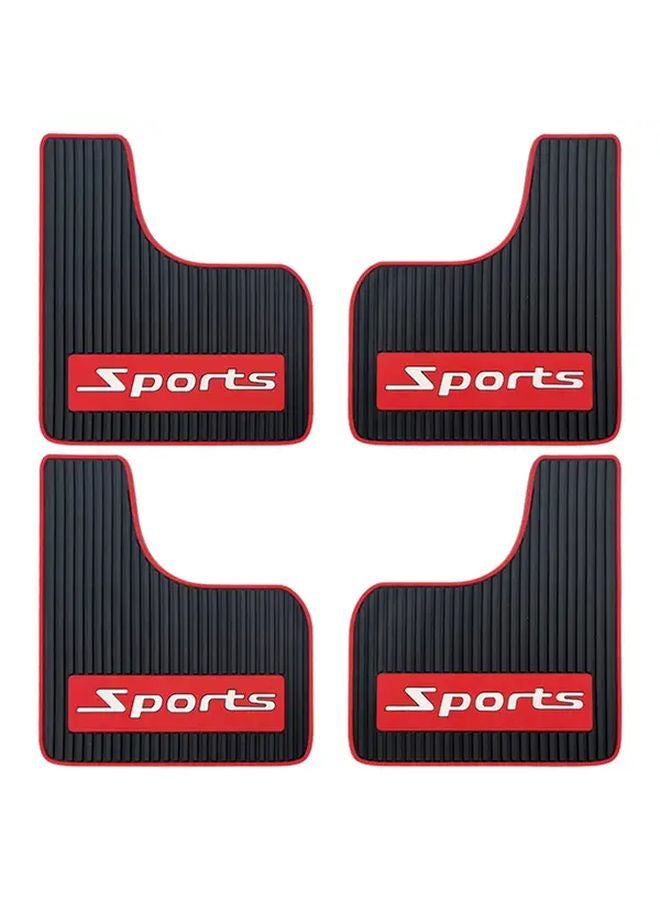 Universal Mud Flaps For SUV Black Red Four Pack Soft PVC Splash Stone Mud Protection - Image 1