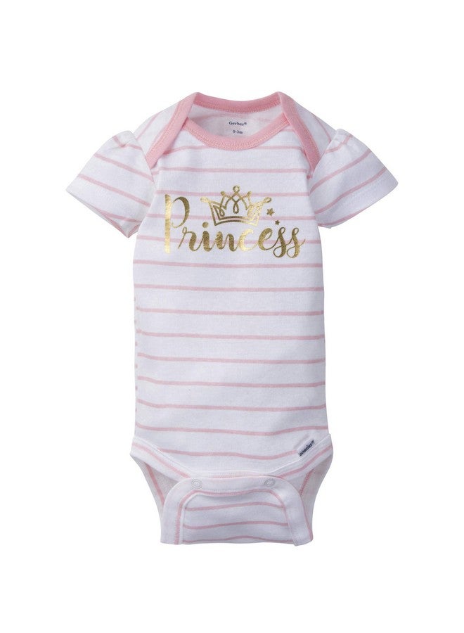 Gerber Gerber Baby Girls 5-Pack Short Sleeve Variety Onesies Bodysuits Princess Arrival 0-3 Months  - Image 2