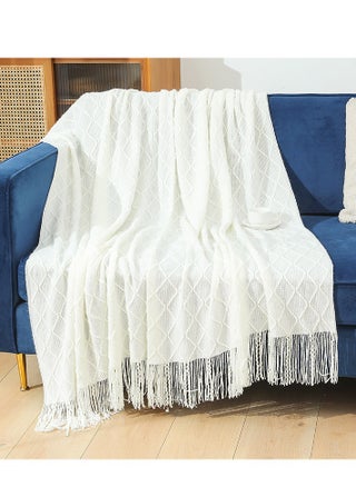 بطانية ناعمة بتصميم شرابة تحافظ على الدفء قطن أبيض 127 x 172سم - pzsku/Z426E5D7EFC8EE1A68A49Z/45/1747807270/2bbd8b94-1283-4e5d-8294-1c1ab20fe96b
