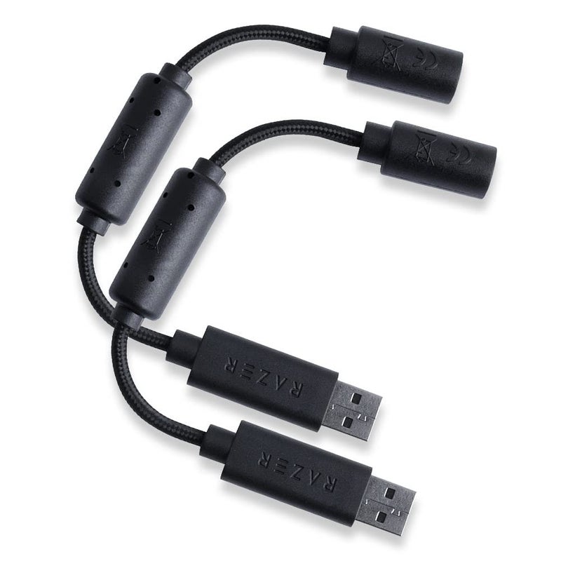 هويون حزمة من 2 كابل فاصل USB مع دونجل متوافق مع أجهزة Razer Wolverine السلكية وأجهزة Xbox 360 السلكية، كابل محول تمديد - Image 2