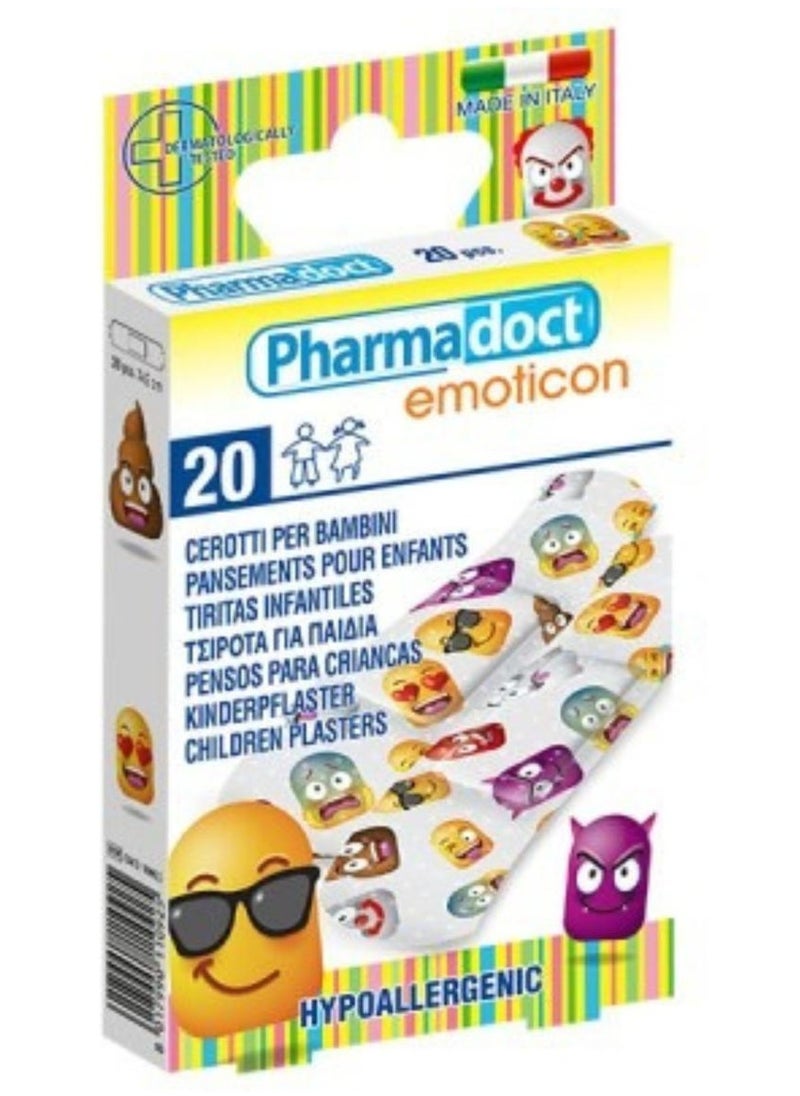 Pharmadoct - Pharmadoct Children's patch with Emoticon motif 20 pcs - Image 1