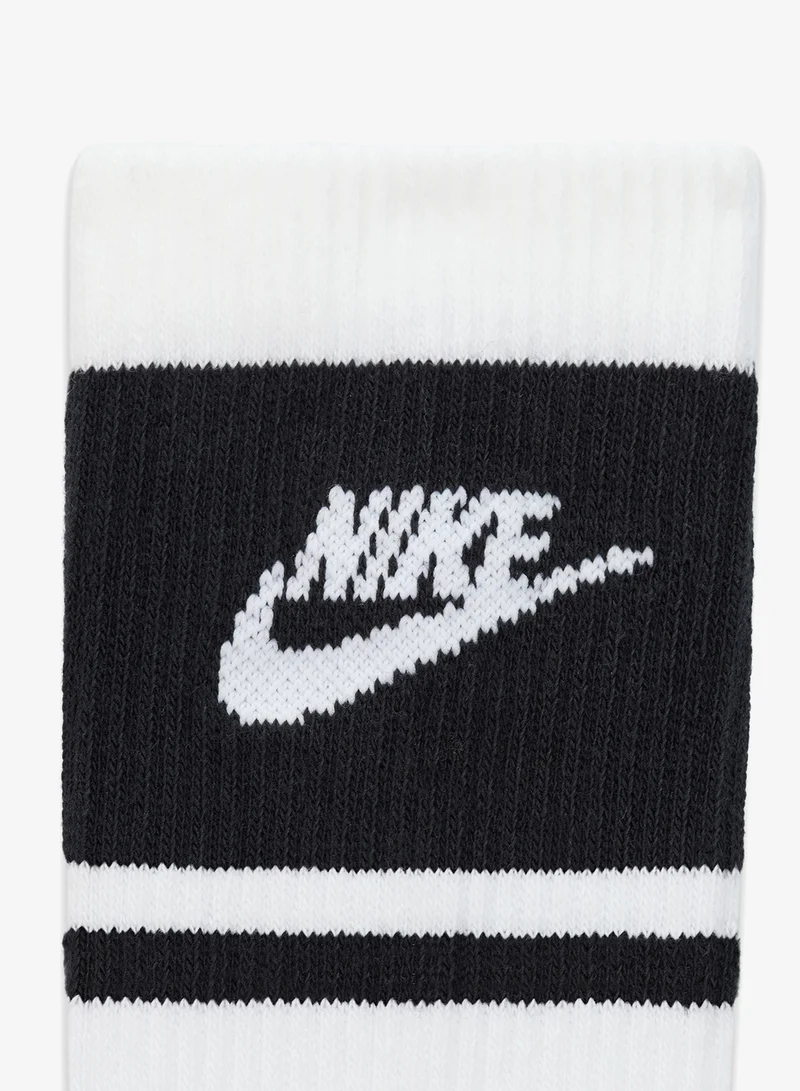 Nike WHITE(BLACK)/WHITE(BLACK)/WHITE(BLACK) 3-Pack Everyday Elevated Fta Crew Socks  | Best Price UAE