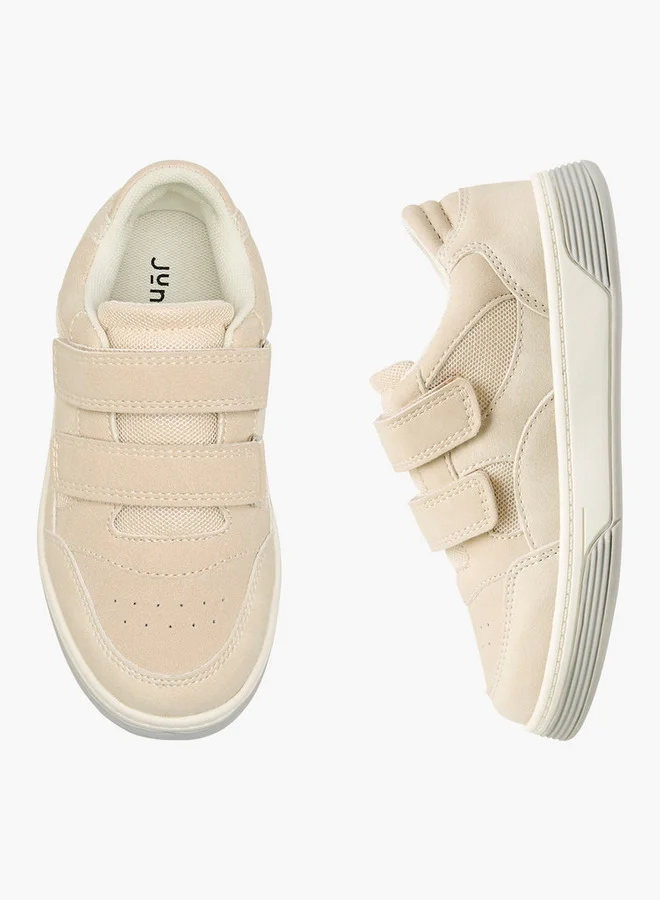 جونيورز Panelled Sneakers with Hook and Loop Closure