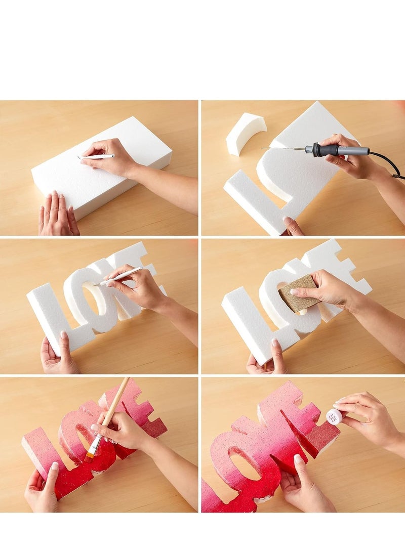 CRAFT MAGIC 6PCS Craft Foam Blocks 30x15x2cm Rectangle Polystyrene Thermocol Styrofoam Sheets for DIY Arts Crafts Sculpting Flower Arrangements Modeling School Office Home Use - Image 5