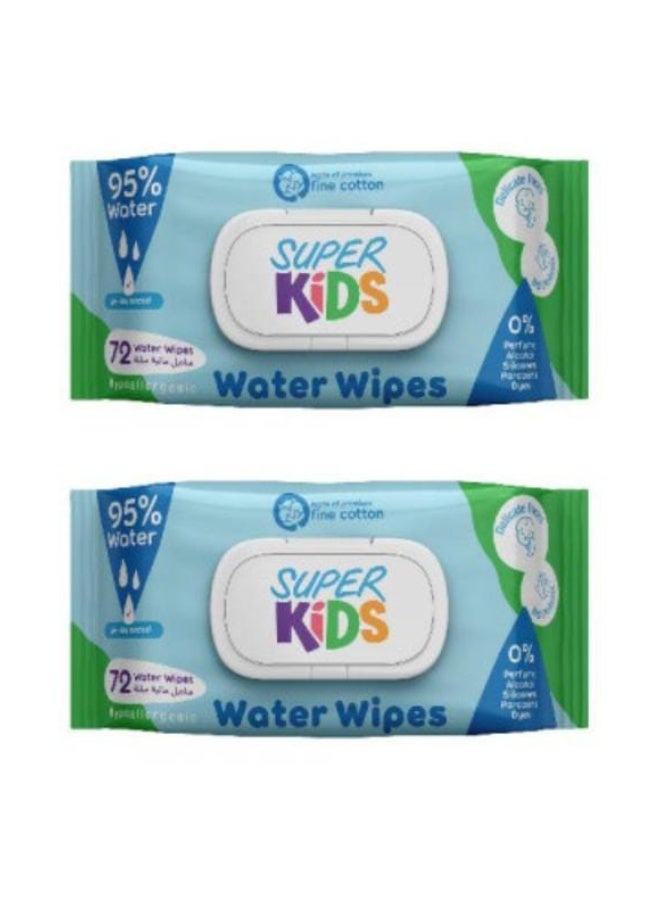 Superkids Water Wipes 72 Pieces 1+!
