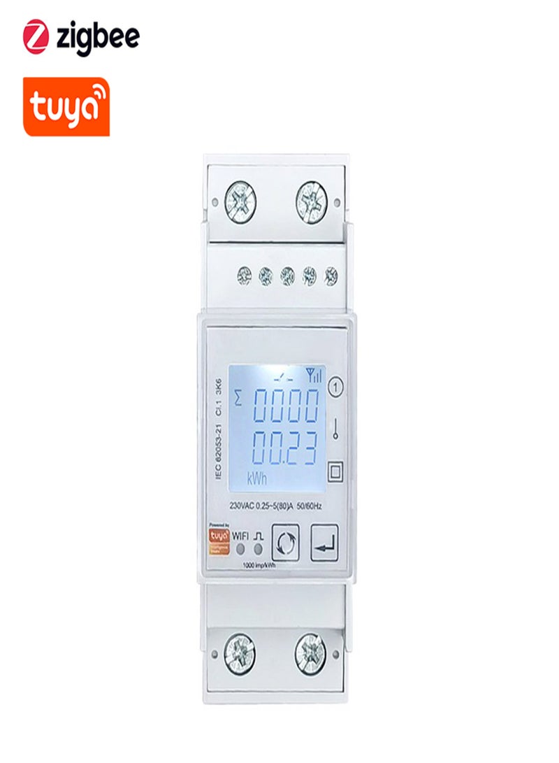 تويا عداد كهربائي لاسلكي ذكي أحادي الطور من Tuya ZigBee لقياس استهلاك الطاقة الشمسية ثنائي الاتجاه وكشف التيار والجهد والتحكم في تطبيق الهاتف المحمول ودعم الوقت - Image 1