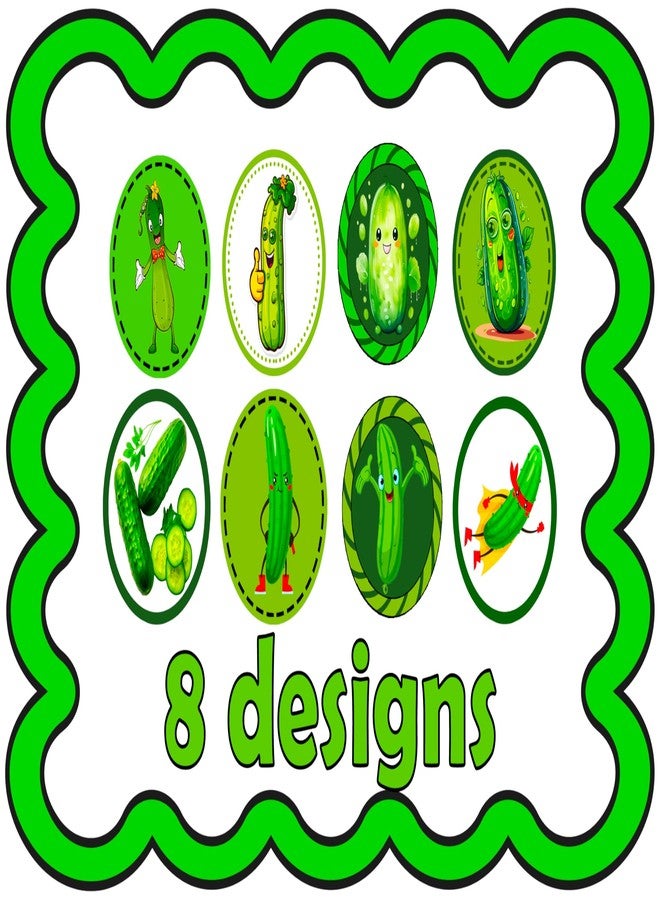 CupaPlay 500 PCS Cute Pickle Cucumber Stickers - Vegetable Theme Party Supplies Decorations Birthday Baby Shower Party Favors Jar Containers Letter DIY Fruit Sticker Labels Decals - Image 3