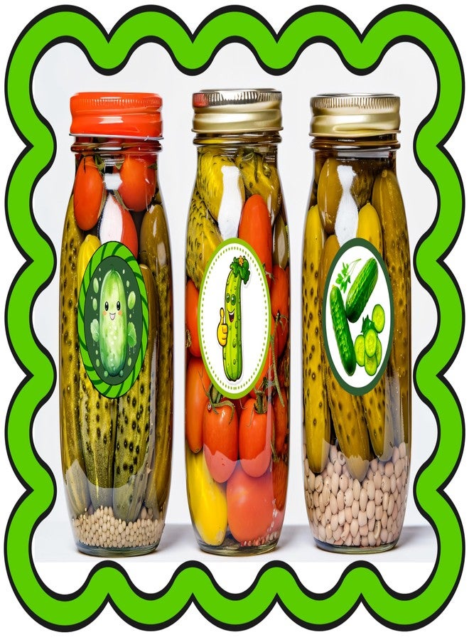 CupaPlay 500 PCS Cute Pickle Cucumber Stickers - Vegetable Theme Party Supplies Decorations Birthday Baby Shower Party Favors Jar Containers Letter DIY Fruit Sticker Labels Decals - Image 5