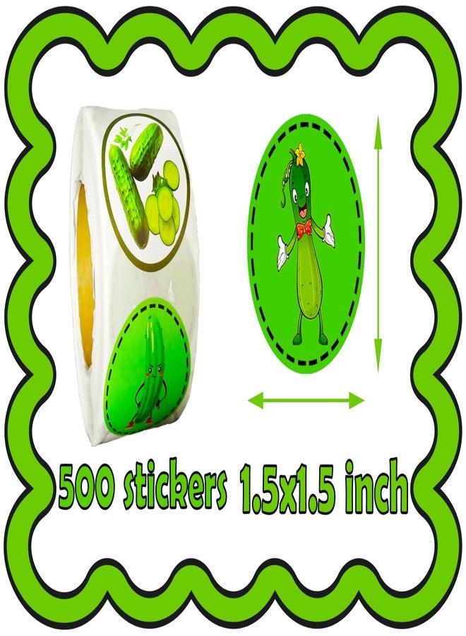 CupaPlay 500 PCS Cute Pickle Cucumber Stickers - Vegetable Theme Party Supplies Decorations Birthday Baby Shower Party Favors Jar Containers Letter DIY Fruit Sticker Labels Decals - Image 2