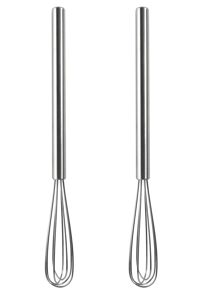 Webake Webake Mini Whisks Set of 2 Stainless Steel Small Whisks Tiny Balloon Wire Whisk for Cooking Milk Egg Baking Blending Whisking Beating Stirring 