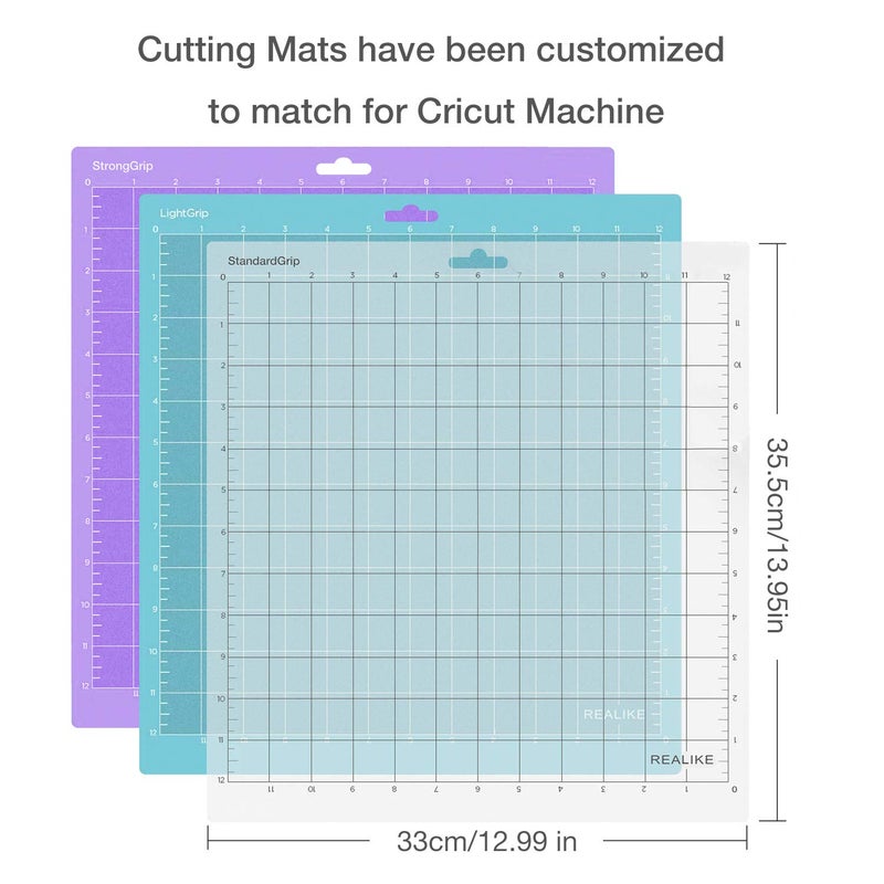 REALIKE 12x12 Cutting Mat Compatible with Cricut Maker 3/Maker 4/Maker/Explore 3/4/Air 2/Air/One(3 Mats), Gridded Adhesive Non-Slip Cut Mat for Crafts, Quilting, Sewing and All Arts (Variety) - Image 2