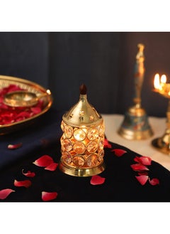 Hashcart Hashcart Brass Akhand Pooja Diya for Diwali - Akhand Jyot Diwali Dia - Puja Kutthu Vilakku Deepam Kodiyu Diwali Decoration Tea Light Holder - Crystal Oil Lamp  - Image 2