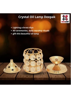 Hashcart Hashcart Brass Akhand Pooja Diya for Diwali - Akhand Jyot Diwali Dia - Puja Kutthu Vilakku Deepam Kodiyu Diwali Decoration Tea Light Holder - Crystal Oil Lamp  - Image 4