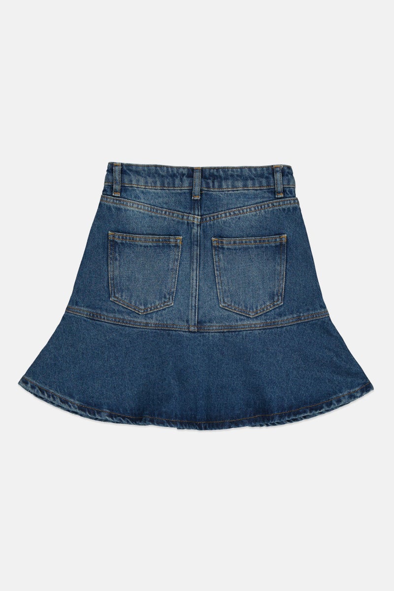 Mohito Women Washed Denim Mini Skirts, Blue - Image 3