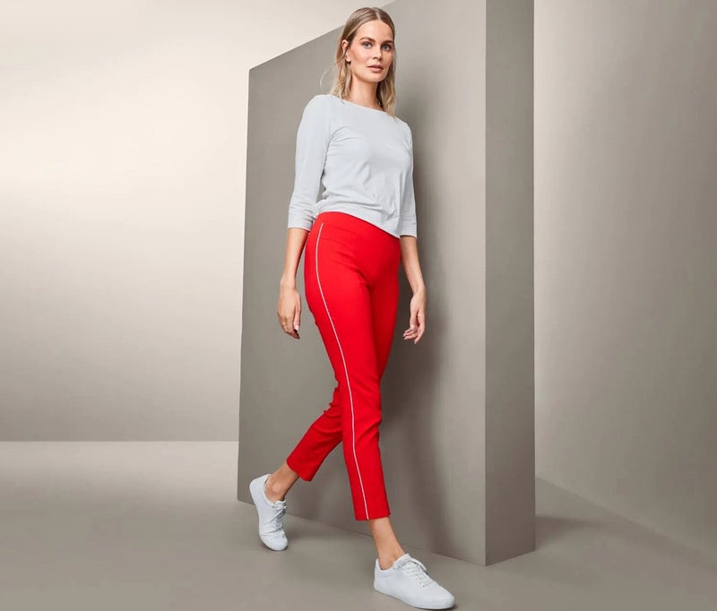 Tchibo Women Plain Stretch Pants, Red - Image 1