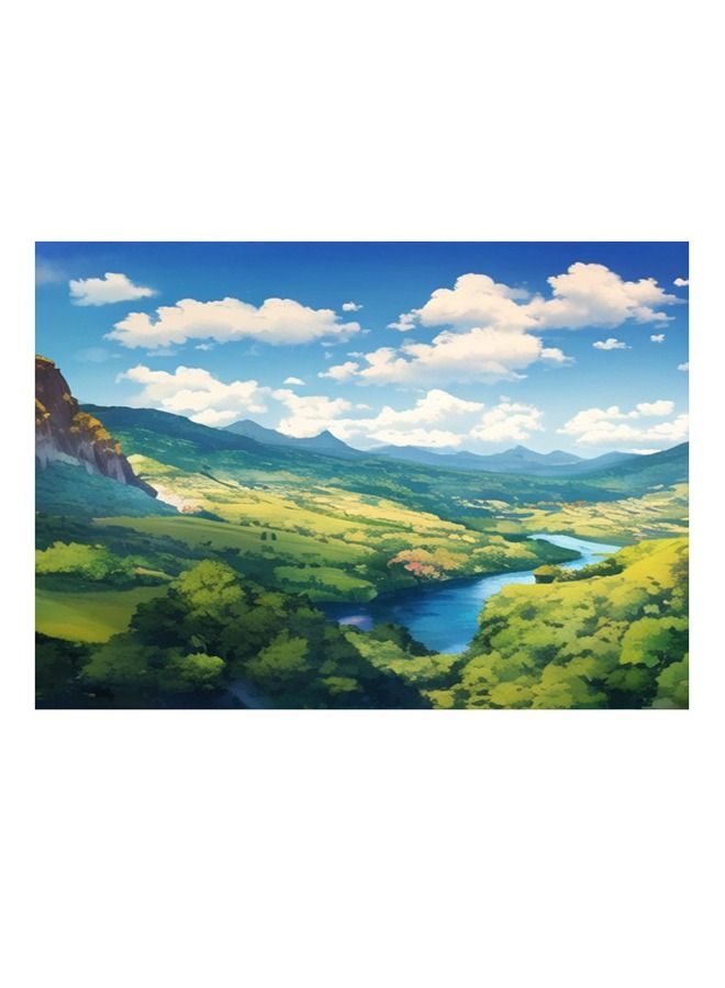 5D DIY Diamond Painting Mountain Lake Landscape Full Drill by Number Kits, Scenery Craft Decor, Paint with Diamonds Embroidery Set DIY Craft Arts Decorations (16x12inch) - Image 1