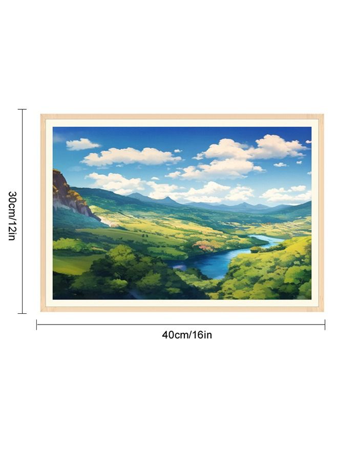 5D DIY Diamond Painting Mountain Lake Landscape Full Drill by Number Kits, Scenery Craft Decor, Paint with Diamonds Embroidery Set DIY Craft Arts Decorations (16x12inch) - Image 2