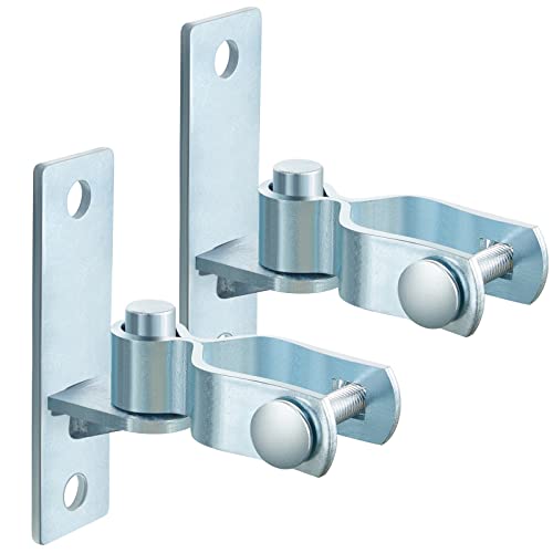 Dunzy 4 Pcs Heavy Duty Wall Mount Gate Hinge Pipe Gate Hinge Chain Link Fence Pressed Steel Chain Link Fence Frame Outdoor Hardware - Image 1