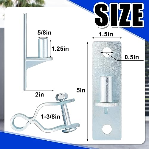 Dunzy 4 Pcs Heavy Duty Wall Mount Gate Hinge Pipe Gate Hinge Chain Link Fence Pressed Steel Chain Link Fence Frame Outdoor Hardware - Image 2