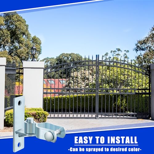 Dunzy 4 Pcs Heavy Duty Wall Mount Gate Hinge Pipe Gate Hinge Chain Link Fence Pressed Steel Chain Link Fence Frame Outdoor Hardware - Image 5