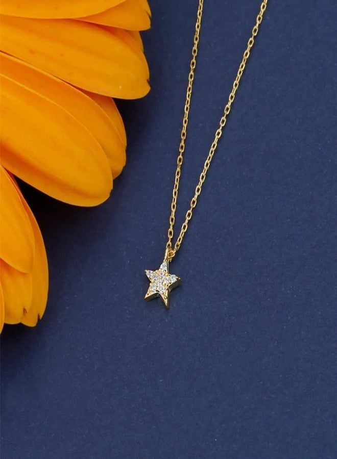 LLWOM Star Necklace, 14K Gold Plated Dainty Gold Necklace For Women Celestial CZ Star Cluster Necklace - Image 5
