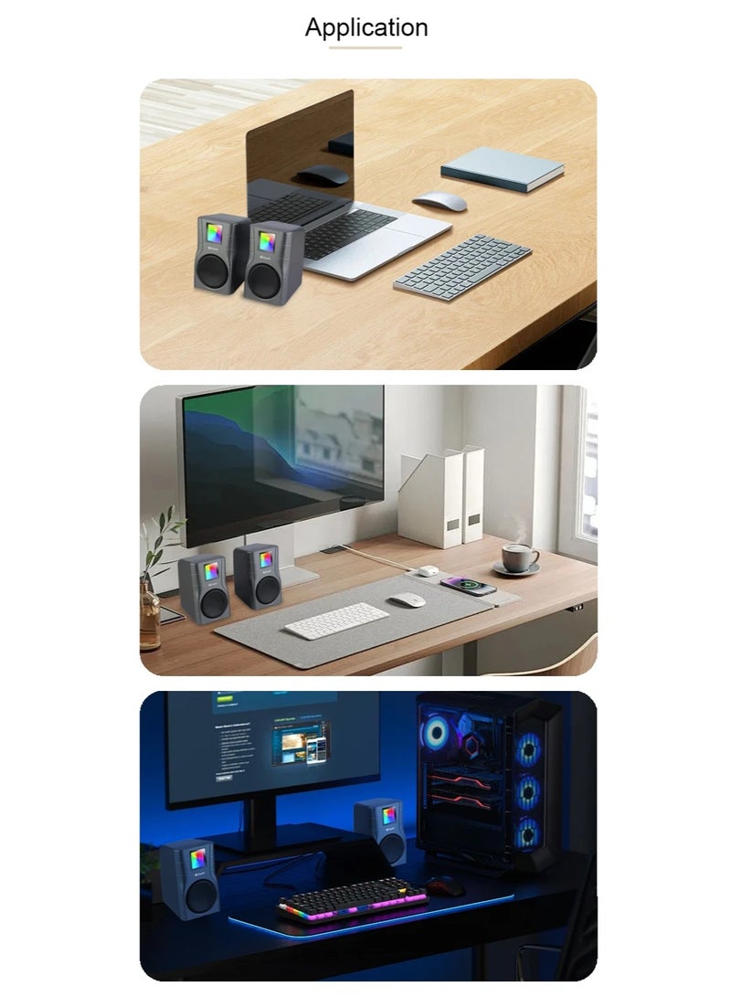 Kisonli X33 USB Stereo Speaker with RGB Lighting - Image 3