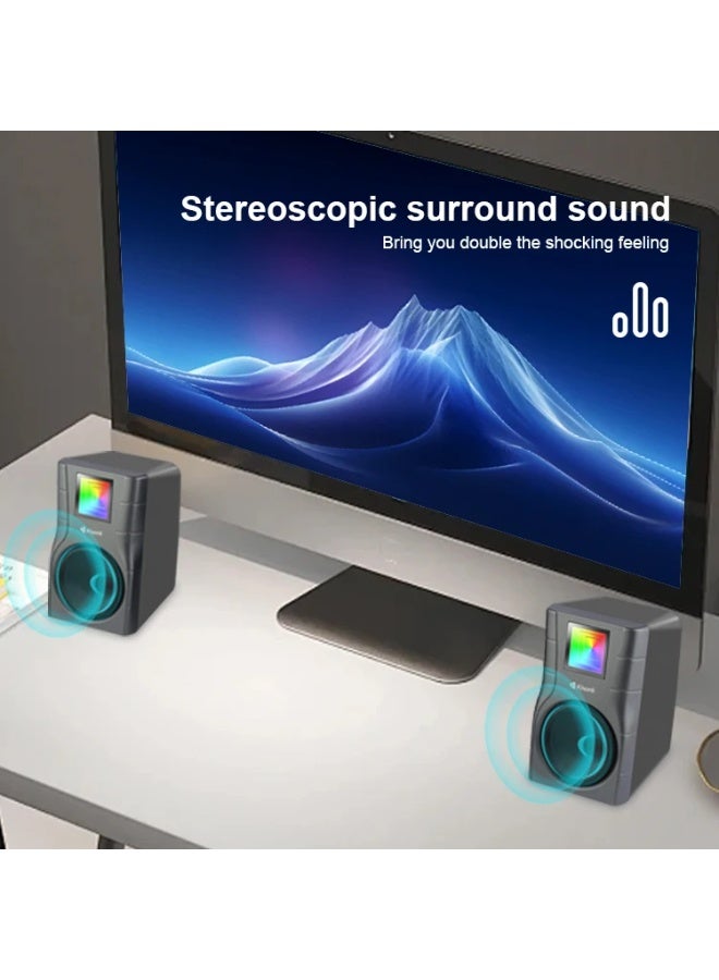 Kisonli X33 USB Stereo Speaker with RGB Lighting - Image 5